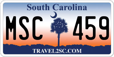 SC license plate MSC459