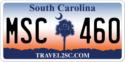 SC license plate MSC460