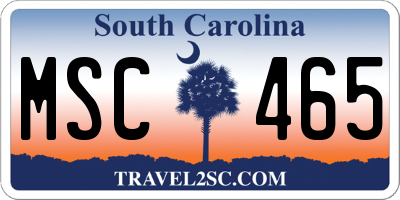SC license plate MSC465