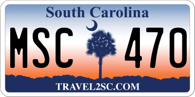SC license plate MSC470