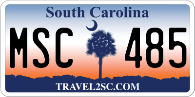 SC license plate MSC485
