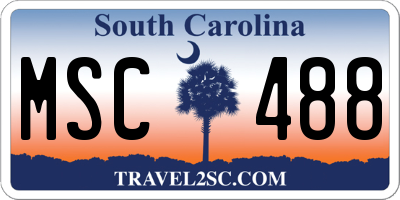 SC license plate MSC488
