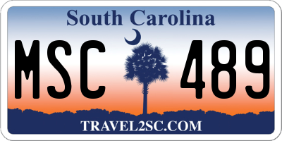 SC license plate MSC489