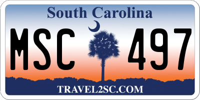 SC license plate MSC497