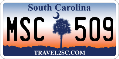 SC license plate MSC509