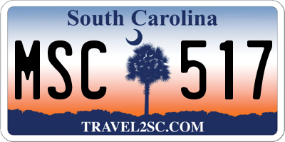 SC license plate MSC517