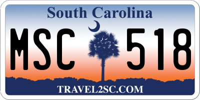 SC license plate MSC518