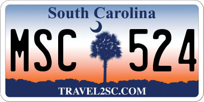 SC license plate MSC524