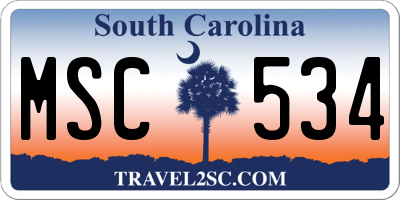 SC license plate MSC534