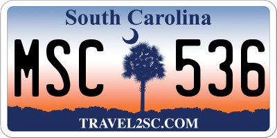 SC license plate MSC536
