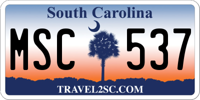 SC license plate MSC537