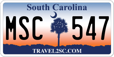 SC license plate MSC547