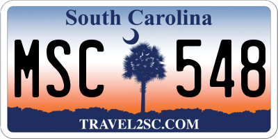 SC license plate MSC548