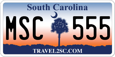 SC license plate MSC555