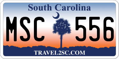 SC license plate MSC556