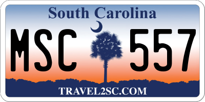 SC license plate MSC557