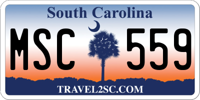 SC license plate MSC559
