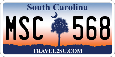 SC license plate MSC568