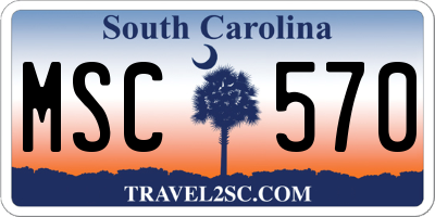 SC license plate MSC570