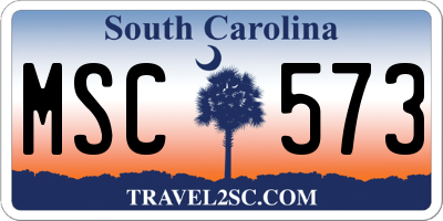 SC license plate MSC573