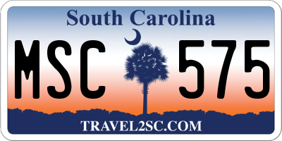 SC license plate MSC575
