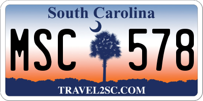 SC license plate MSC578
