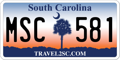 SC license plate MSC581