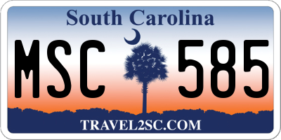 SC license plate MSC585