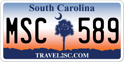 SC license plate MSC589