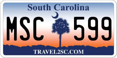 SC license plate MSC599