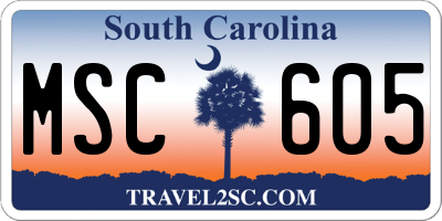 SC license plate MSC605