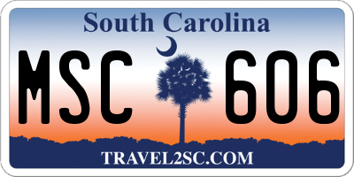 SC license plate MSC606