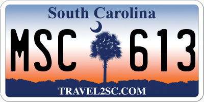 SC license plate MSC613