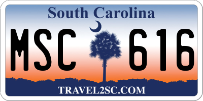 SC license plate MSC616
