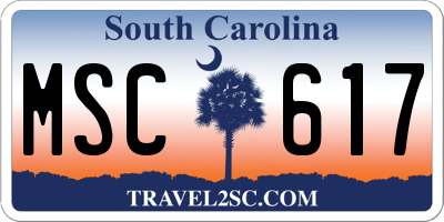 SC license plate MSC617