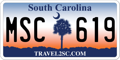 SC license plate MSC619