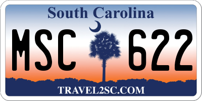 SC license plate MSC622