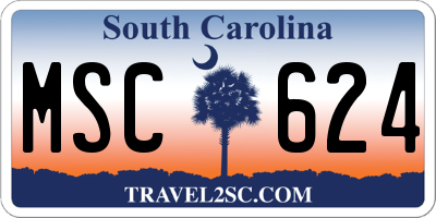 SC license plate MSC624
