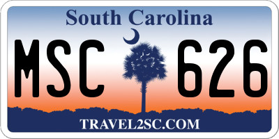 SC license plate MSC626