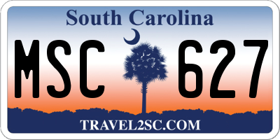 SC license plate MSC627