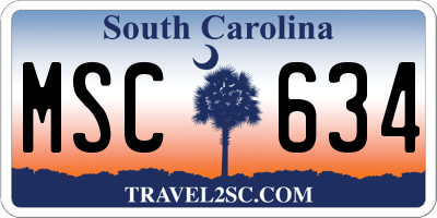 SC license plate MSC634