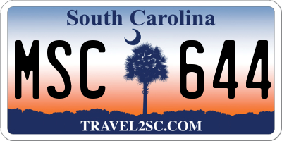 SC license plate MSC644