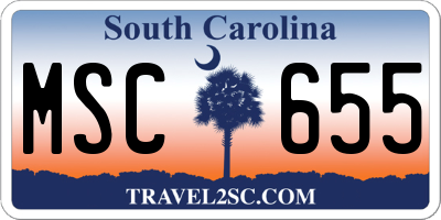 SC license plate MSC655