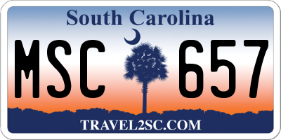 SC license plate MSC657