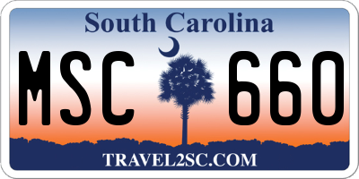 SC license plate MSC660