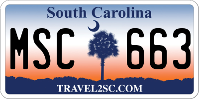 SC license plate MSC663