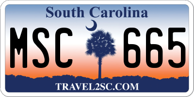 SC license plate MSC665