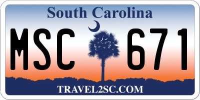 SC license plate MSC671