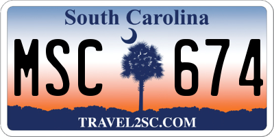 SC license plate MSC674