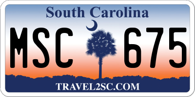 SC license plate MSC675